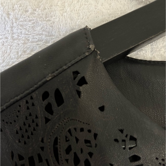 BLACK FAUX LEATHER DRESS - Picture 8 of 10